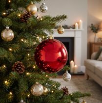 Artikel Weihnachtskugel aus Kunststoff Rot Ø20cm