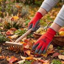 Artikel Kixx Nylon Gartenhandschuhe Grösse 11 Rot Grau mit gummierter Oberfläche
