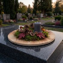 Artikel Deko Holzscheibe Untersetzer aus geflammtem Sperrholz Ø24cm für Tischdeko