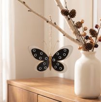 Artikel Wanddekoration Schmetterling aus Metall Schwarz Weiss Gold 15cm
