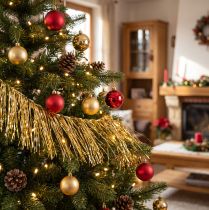 Artikel Lametta Gold Hellgold Baumbehang Weihnachten L50cm