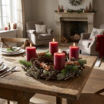 Artikel Deko-Türkranz aus Ästen und Eichenmoos Ø30 cm für Weihnachts- und Adventsdekoration