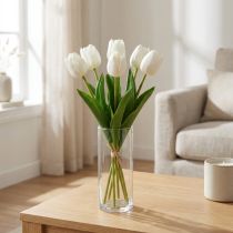 Artikel Weisse Tulpen Kunstblumen Real-Touch 49cm 5 Stück