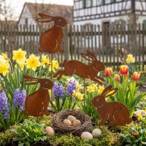 Artikel Gartenstecker aus Metall Hase Rost-Optik 60 cm 4er-Set für Aussenbereich