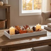Artikel Holztablett Weiß Deko Tablett Shabby Chic Holz 35×15×3cm