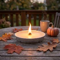 Artikel Flammschale Outdoor-Kerze in Aluschale Ø17 cm Creme für Garten und Camping
