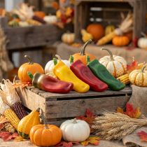 Artikel Kunststoff Paprika Deko Gemüse 14cm Mehrfarbig 4er-Set für Innenbereich