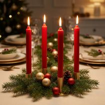 Artikel Kurze Stabkerzen aus Wachs Rot Ø 21x110 mm für Weihnachtsdekoration 6 Stück