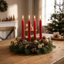 Artikel Stabkerzen aus Wachs für Weihnachtsdeko, Rot, Ø 21 mm x 170 mm, 6 Stück