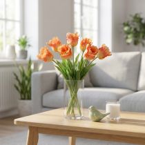 Artikel Künstliche Papageientulpe Orange-Gelb 63cm aus Kunststoff und Schaumstoff
