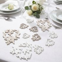 Artikel Streudeko Holz Herzen mit Vögeln, 3,5cm/1,5cm, Natur Weiss, 72 Stück