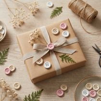 Artikel Deko-Knöpfe aus Holz Ø 2 cm in Creme, Rosa und Weiss, 210 Stück