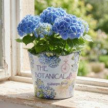 Artikel Übertopf Kunststoff Blumentopf Hortensienmotiv Ø16,5cm H13,5cm Indoor/Outdoor