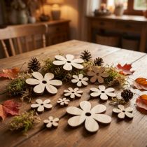 Artikel Streudeko Holzblumen Natur Dunkelbraun Ø 2–6 cm 20 Stück