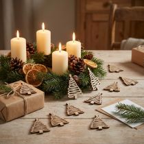 Artikel Streudeko Tannenbaum Holz naturfarben 3 x 4,5 cm 72 Stück