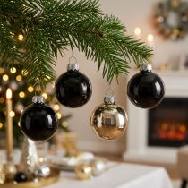 Artikel Mini-Christbaumkugeln Glas 30mm Schwarz 9er-Set