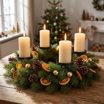 Artikel Kerzenhalter Adventskranz Metall Schwarz matt Ø8cm 4 St