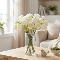 Artikel Bouquet künstliche Ranunkeln Weiss 32 cm 5 Zweige
