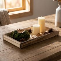 Artikel Holztablett rechteckig 30x15x3 cm natur im 4er-Set für Dekorationen und Organisation