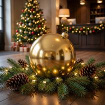 Artikel Weihnachtskugel Kunststoff Gold Ø25cm