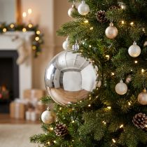 Artikel Christbaumkugel Kunststoff Silber Ø14 cm für Innen- und Heimanwendung