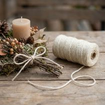 Artikel Juteschnur aus 100 % Jute, Ø 4 mm, Länge 100 m, naturfarben gebleicht, für Bastel- und Dekorationsarbeiten