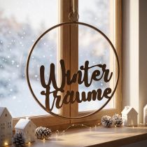 Artikel Fensterdeko aus Metall Schriftzug Winterträume 30,5 cm bronzefarben