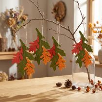 Artikel Herbstliche Holzanhänger Eichenblatt 17 cm, bunt, 6 Stück