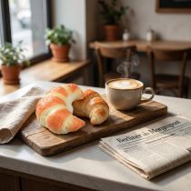 Artikel Künstliche Deko-Croissants 10 cm, Kunststoff, goldbraun, Lebensmittelattrappen, 2er-Set für Schaufensterdekoration
