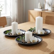Artikel Dekoteller Rund Metall Schwarz Ø23cm H2,5cm 3er-Set