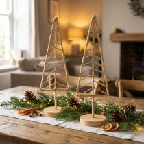 Artikel Tannenbaum Dekoaufsteller aus Metall und Holz Natur H39cm 2er-Set