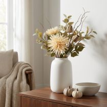 Artikel Chrysantheme künstlich Creme mit 2 Blüten 70cm