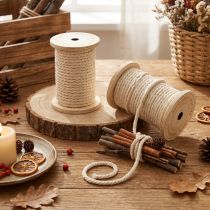Artikel Baumwollkordel auf Holzspule Creme Ø5mm 7m 2er Set für Dekoration