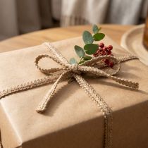 Artikel Dekoband Jute Zierband mit Ornament 2cm x 12m naturfarben