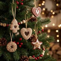 Artikel Künstliche Plätzchen-Anhänger aus Kunststoff 12er Set Braun-Weiss für Christbaumdekoration