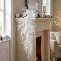 Artikel Asparagus künstlich Spargelfarn weiss Glitter Winterdekoration 105cm