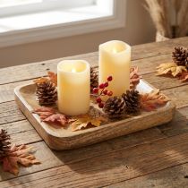 Artikel Dekotablett Mangoholz rechteckig mit Blumenmuster 20×15,5cm natur