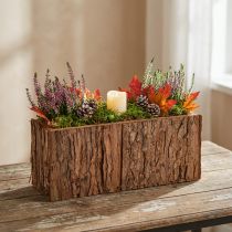 Artikel Pflanzkasten Holz länglich Blumenkasten Pinienrinde 27×10cm