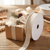 Artikel Spitzenband aus Baumwolle 15 mm breit und 10 m lang in Creme für Dekoration und Handarbeit