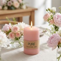 Artikel PURE Stumpenkerze aus Naturwachs Ø 60 mm x 90 mm Rosa