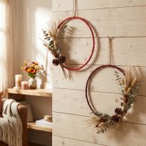 Artikel Dekoring aus Jute Ø30 cm in Rot und Dunkelrot, 4er-Set für Dekorationen