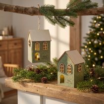Artikel Filzhaus Christbaumschmuck mit LED Grün 2er Set