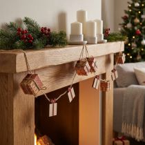 Artikel Weihnachtsgirlande mit Geschenken und Sternen, 100 cm, Rot-Grün-Natur