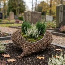 Artikel Pflanzschale Herz Friedhof, Rebenherz zum Bepflanzen 26cm