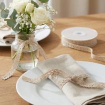 Artikel Dekoband Häkelspitze Beige 12mm x 20m für Dekoration und Bastelarbeiten