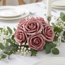 Artikel Foam-Rosen aus Schaumstoff Ø 7,5 cm Altrosa 18 Stück mit Draht