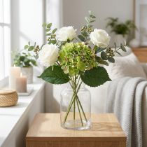 Artikel Künstliche Hortensie aus Seidenstoff Grün 44 cm für Dekoration