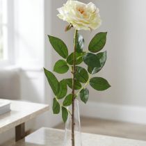 Artikel Rosenstiel künstlich, Seidenblume, Cremeweiss-Grün, 72 cm