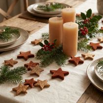 Artikel Stern-Streudeko Weihnachten Braun/Orange Ø 4/5 cm 40 Stück