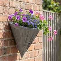 Artikel Wandampel Grau aus Metall und Kunststoff 30×17cm für Garten und Balkon